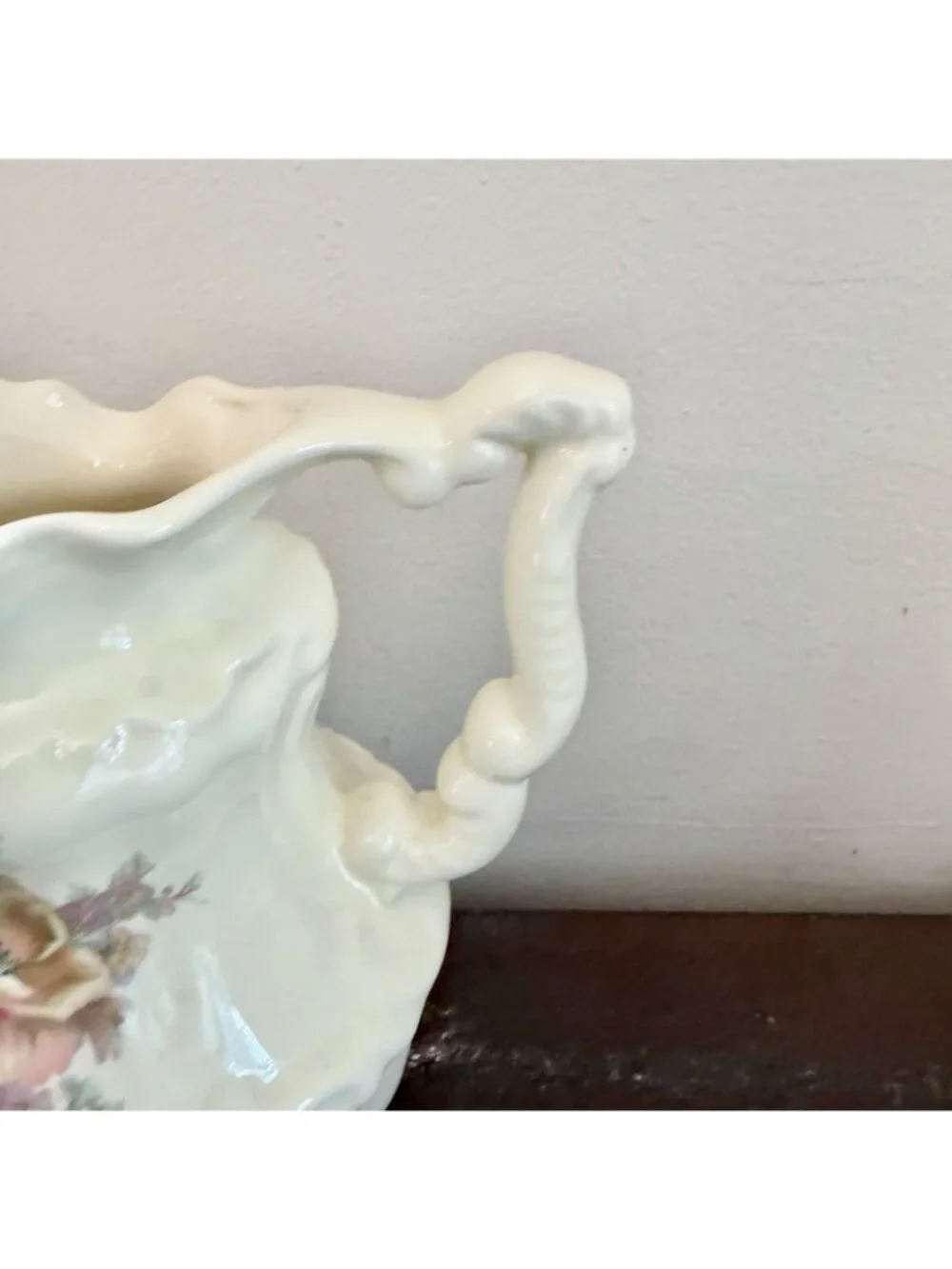 Vintage Athena California Floral Ceramic Pitcher Vase Cottagecore French Country